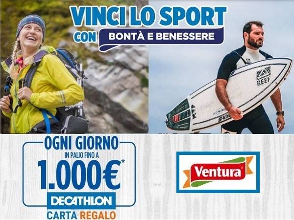 Technoretail - Partito il concorso on line del brand Ventura con in palio gift card Decathlon 