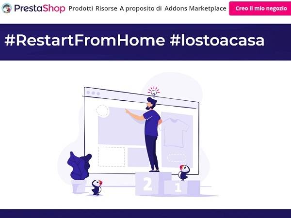 Technoretail - Lanciato da PrestaShop il progetto e-commerce #RestartFromHome a supporto di piccoli e medi retailer 