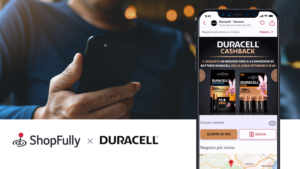 Technoretail - Duracell spinge le vendite in negozio con la tecnologia di ShopFully 