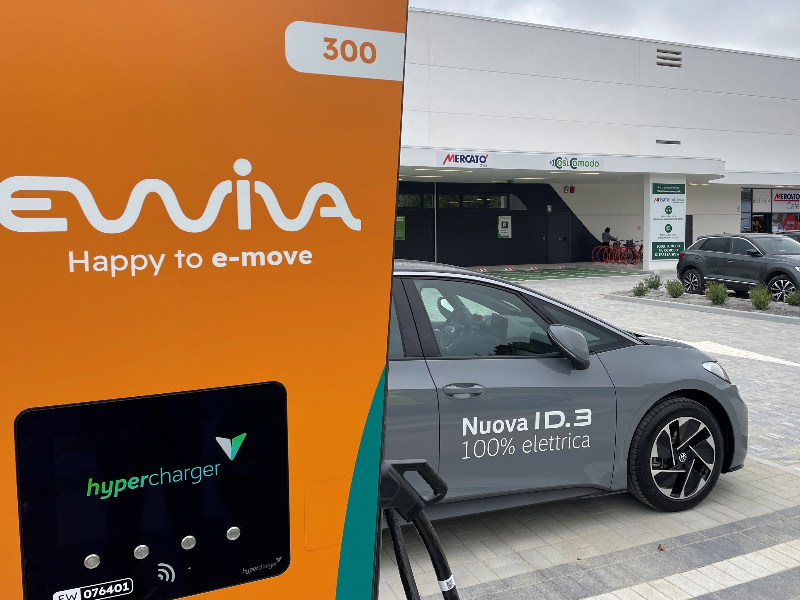 Technoretail - Ewiva-Mercatò: l’auto elettrica si ricarica mentre si fa la spesa 