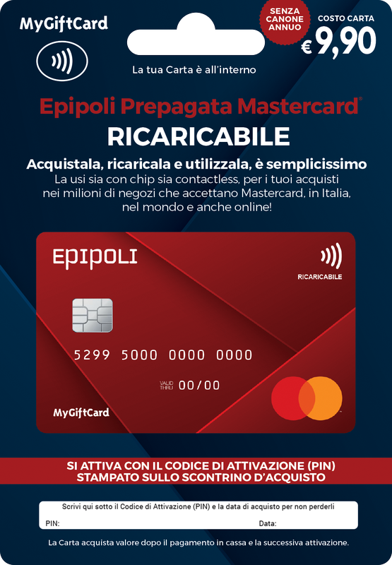 Technoretail - Acquisti contactless, prelievi bancomat, zero canone, senza conto corrente con la nuova Epipoli Prepagata Mastercard Ricaricabile 
