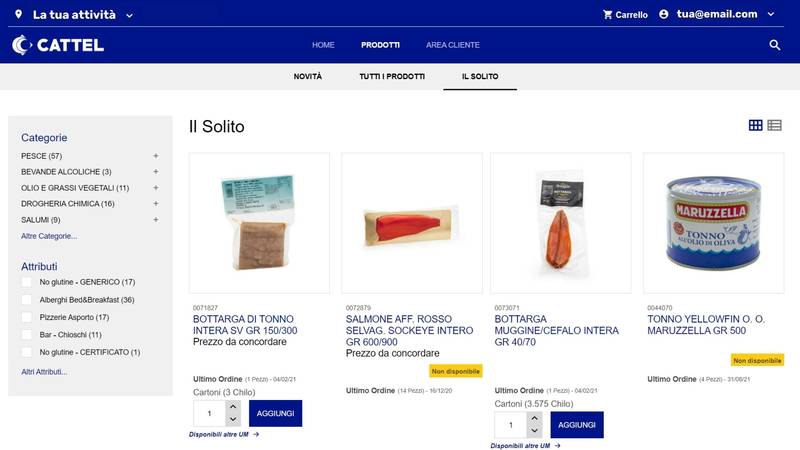 Technoretail - La nuova app Eshop di Cattel semplifica gli ordini del settore Ho.Re.Ca. 