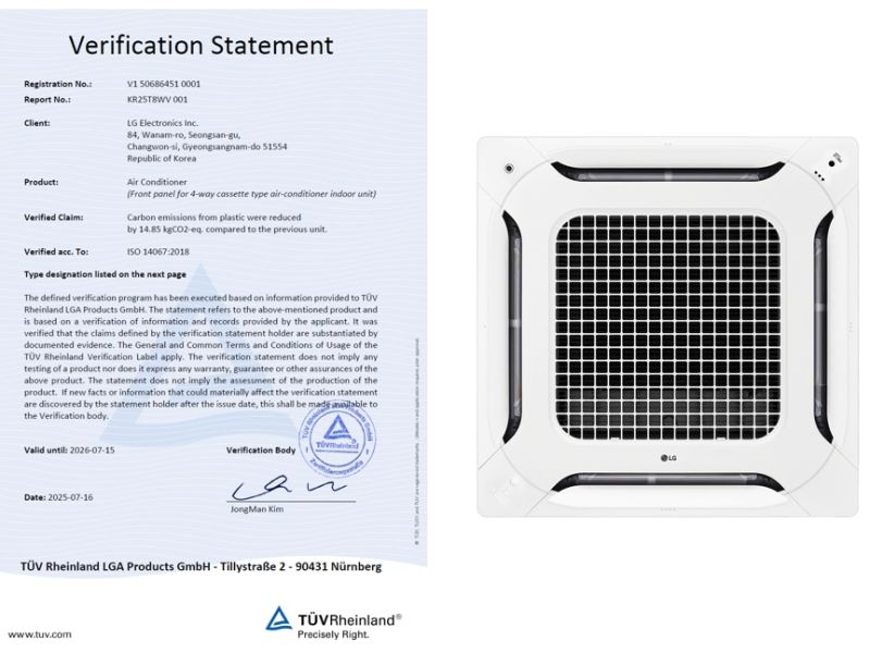 Technoretail - LG ottiene la certificazione di Tüv Rheinland nella climatizzazione 