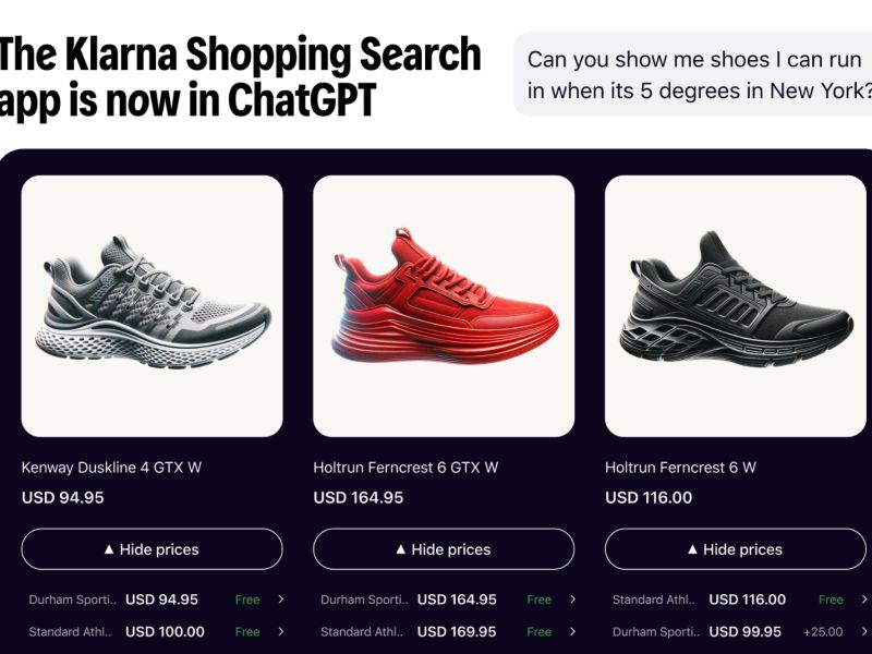 Technoretail - Klarna lancia l&rsquo;app per la ricerca shopping AI direttamente in ChatGpt 